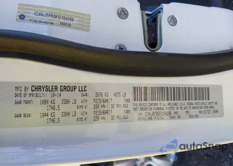 2015 Jeep Patriot Latitude из США, поврежденный, VIN 1C4NJRFB5FD154298